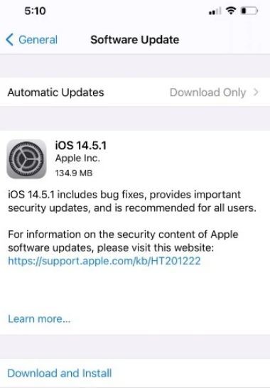 بروزرسانی جدید iOS ۱۴.۵.۱ و برطرف کردن ۲ ایراد امنیتی مهم