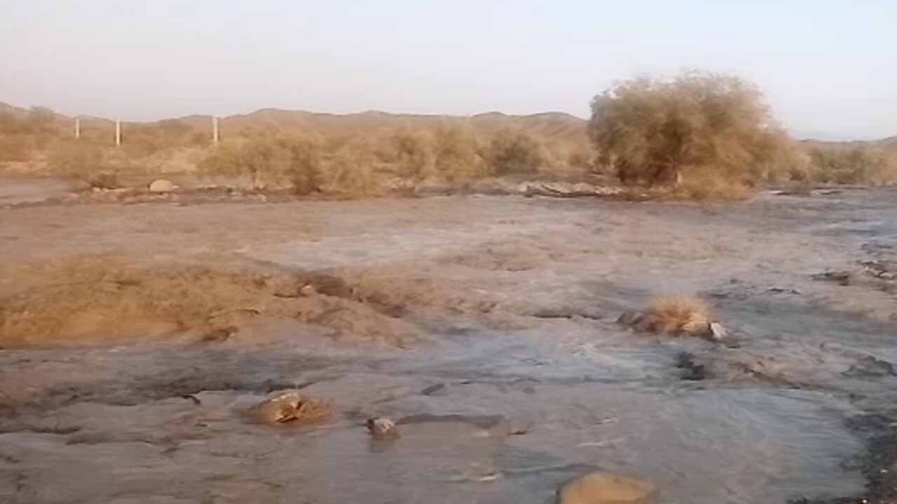 بارش باران و جاری شدن سیلاب در روستای مرانگ + فیلم