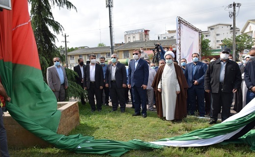 پرچم فلسطین در رشت به اهتزاز درآمد + تصاویر