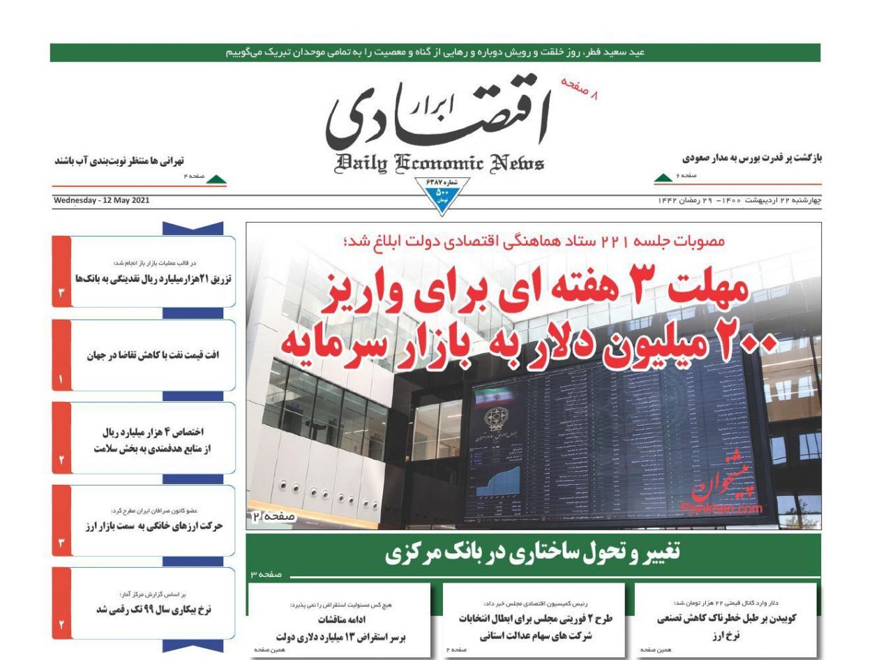 ۲۰۰ میلیون دلار در راه بورس/ تغییر و تحول ساختاری در بانک مرکزی/ وضعیت بحرانی مسکن کم&zwnj;درآمدها در ایران