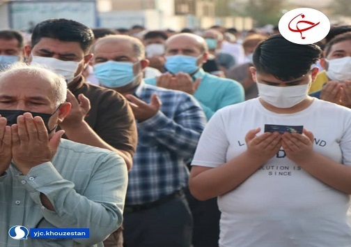 صفوف نماز عید فطر در خوزستان از کرونا پیشی گرفتند+عکس