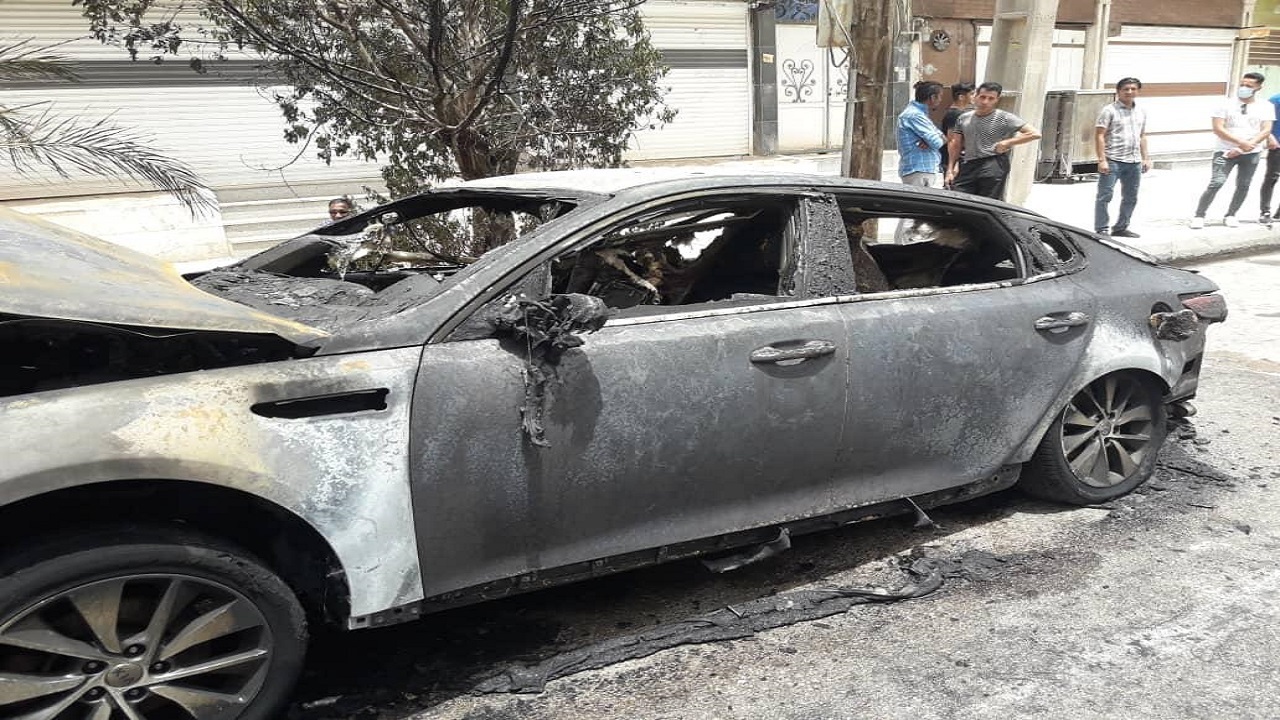 یک خودرو در خرمشهر آتش گرفت
