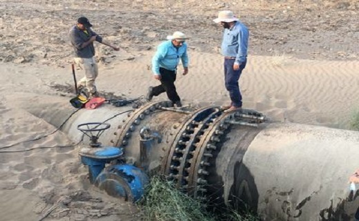 رفع شکستگی خط تامین آب خطوط پتروشیمی