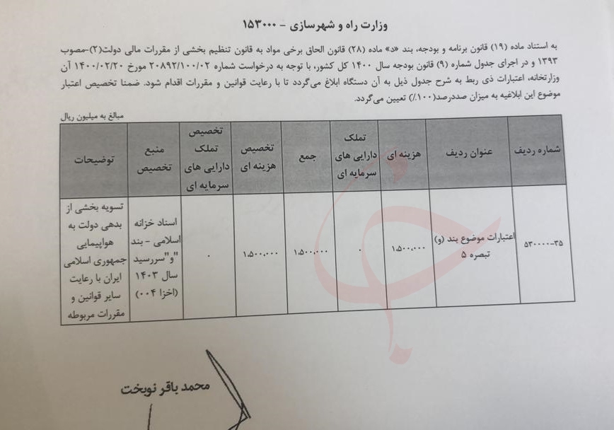 پرداخت ١۵٠ میلیارد تومان برای تسویه بخشی از مطالبات هما