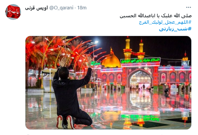 توئیت کاربران در شب زیارتی از لطف اوست هر که به جایی رسیده است / خیلی حسین (ع) زحمت ما را کشیده است