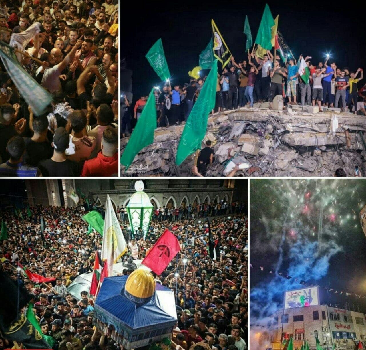 فلسطینی&zwnj;ها جشن پیروزی گرفتند +فیلم