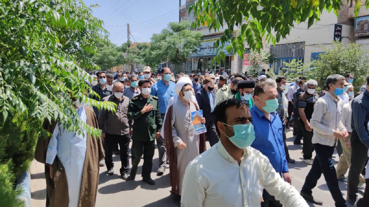 راهپیمایی بافقی‌ها برای محکوم کردن جنایات اسرائیل