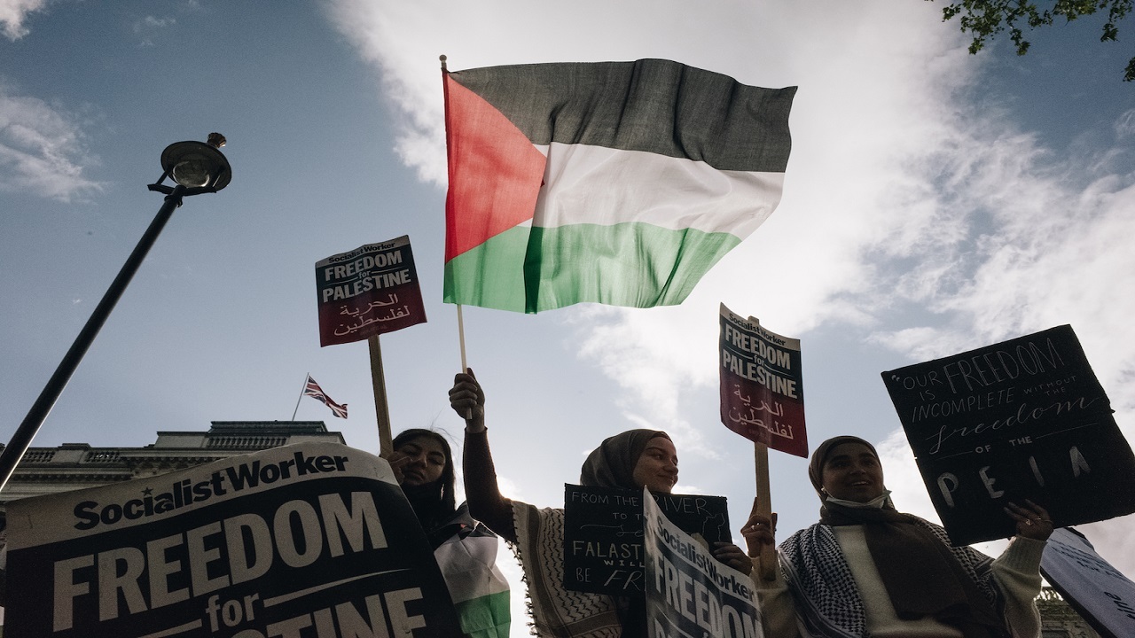 تجمع همبستگی مردم لندن با ملت فلسطین