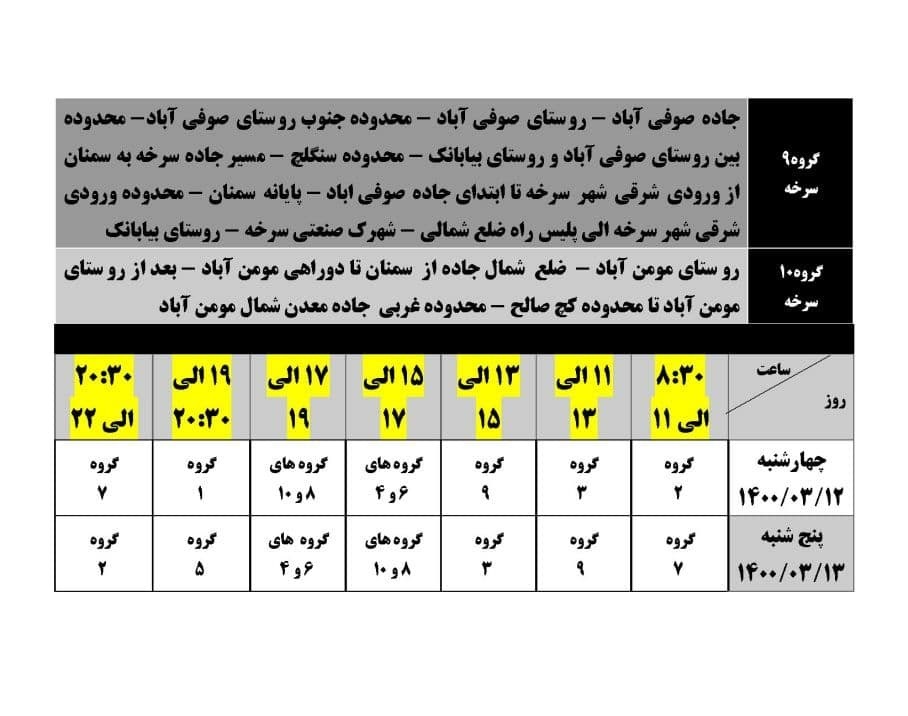 برنامه مدیریت بار اضطراری برق دوازدهم و سیزدهم خرداد در استان سمنان