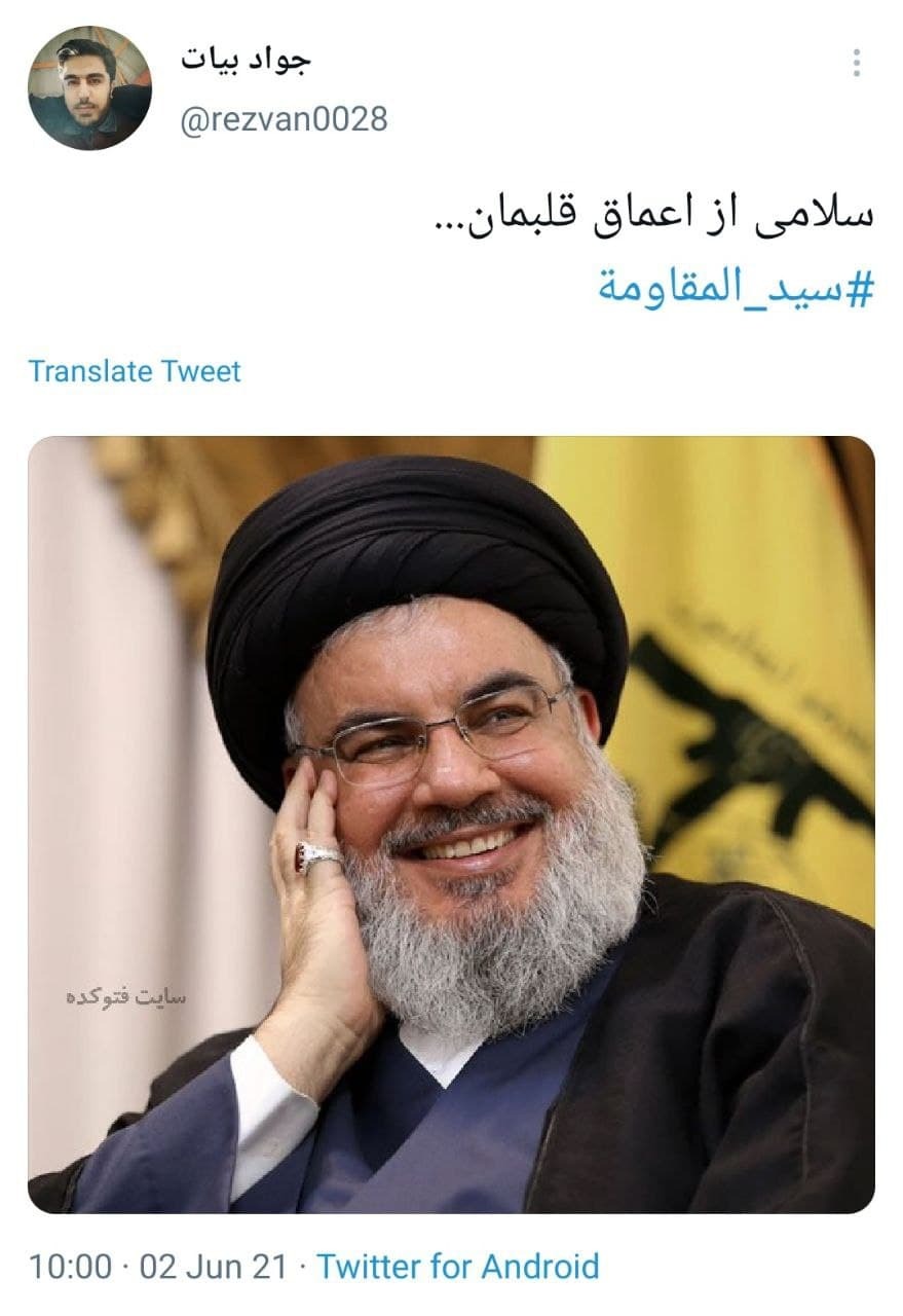 آرزوی سلامتی کاربران برای دبیرکل حزب الله