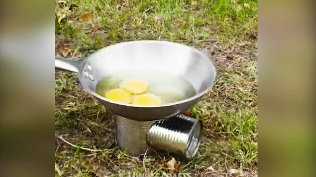 ساخت اجاق جالب با قوطی فلزی + فیلم