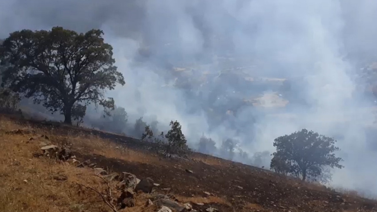 ۵ هکتار از مراتع روستای گوشخانی در آتش سوخت + فیلم