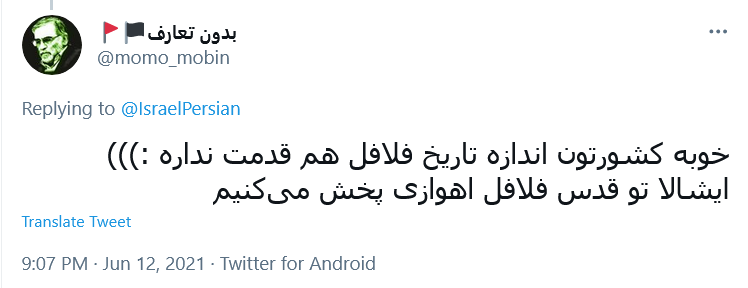 قدمت تاریخ شما به کل تاریخ فلافل آبادان می رسه؟!