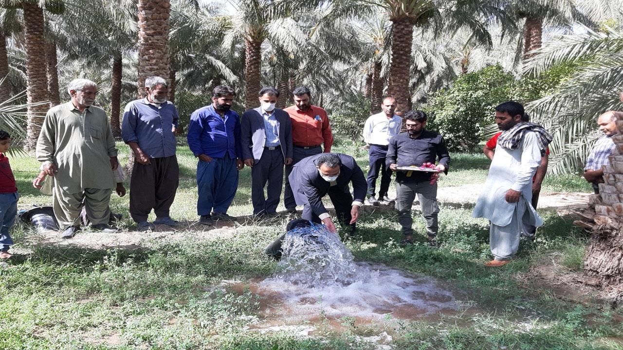 افتتاح یک طرح آبیاری در ریگان