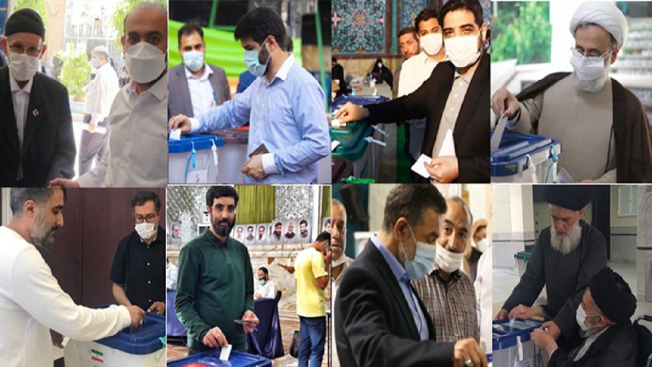 مداحان و سخنرانان رأی خود را به صندوق انداختند+ تصاویر