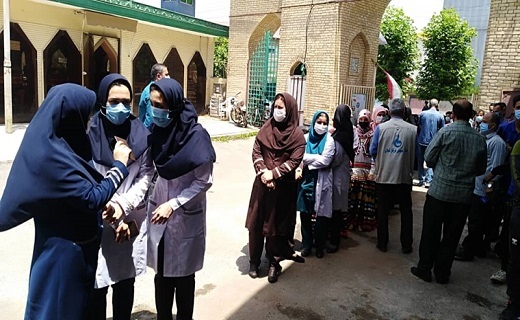 حضور مدافعان سلامت مراکز درمانی گیلان در انتخابات ۱۴۰۰