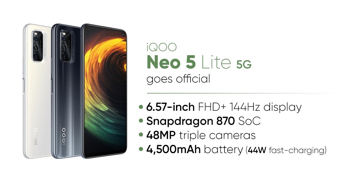 گوشی هوشمند iQOO Neo۵ Lite با اسنپدراگون ۸۷۰ معرفی شد