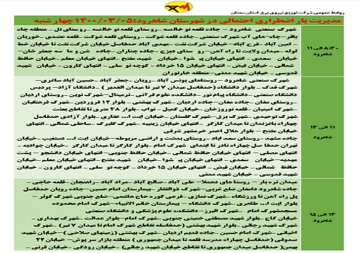 اعلام برنامه مدیریت بار اضطراری برق پنجم خرداد در استان سمنان اعلام برنامه مدیریت بار اضطراری برق پنجم خرداد در استان سمنان