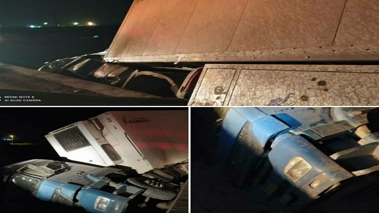 واژگونی تریلر در جاده گرمسار - آرادان