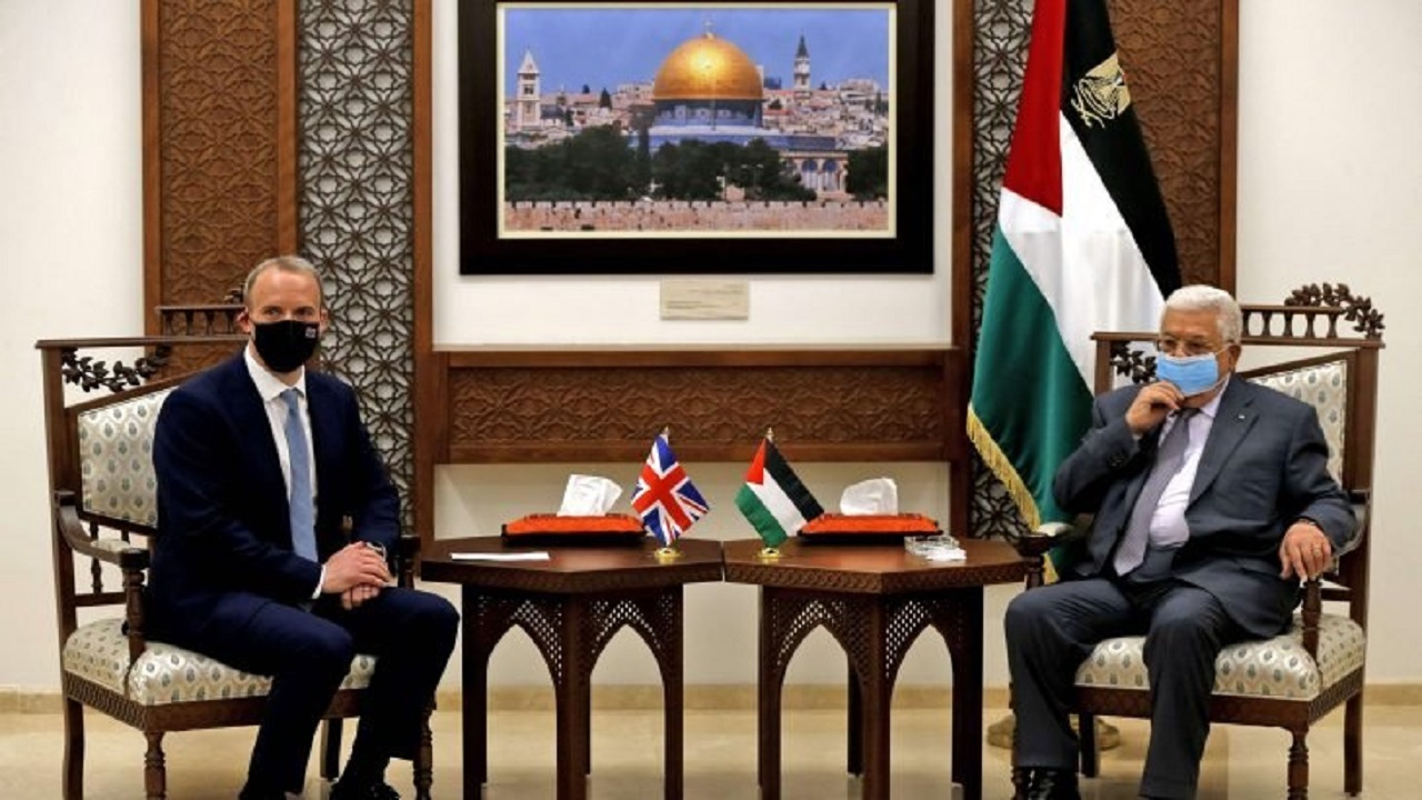 دیدار وزیر خارجه انگلیس با رئیس تشکیلات خودگردان فلسطین
