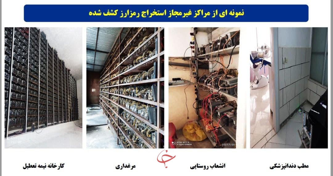 مراکز غیر مجاز استخرج رمز ارز کشف شده +تصویر