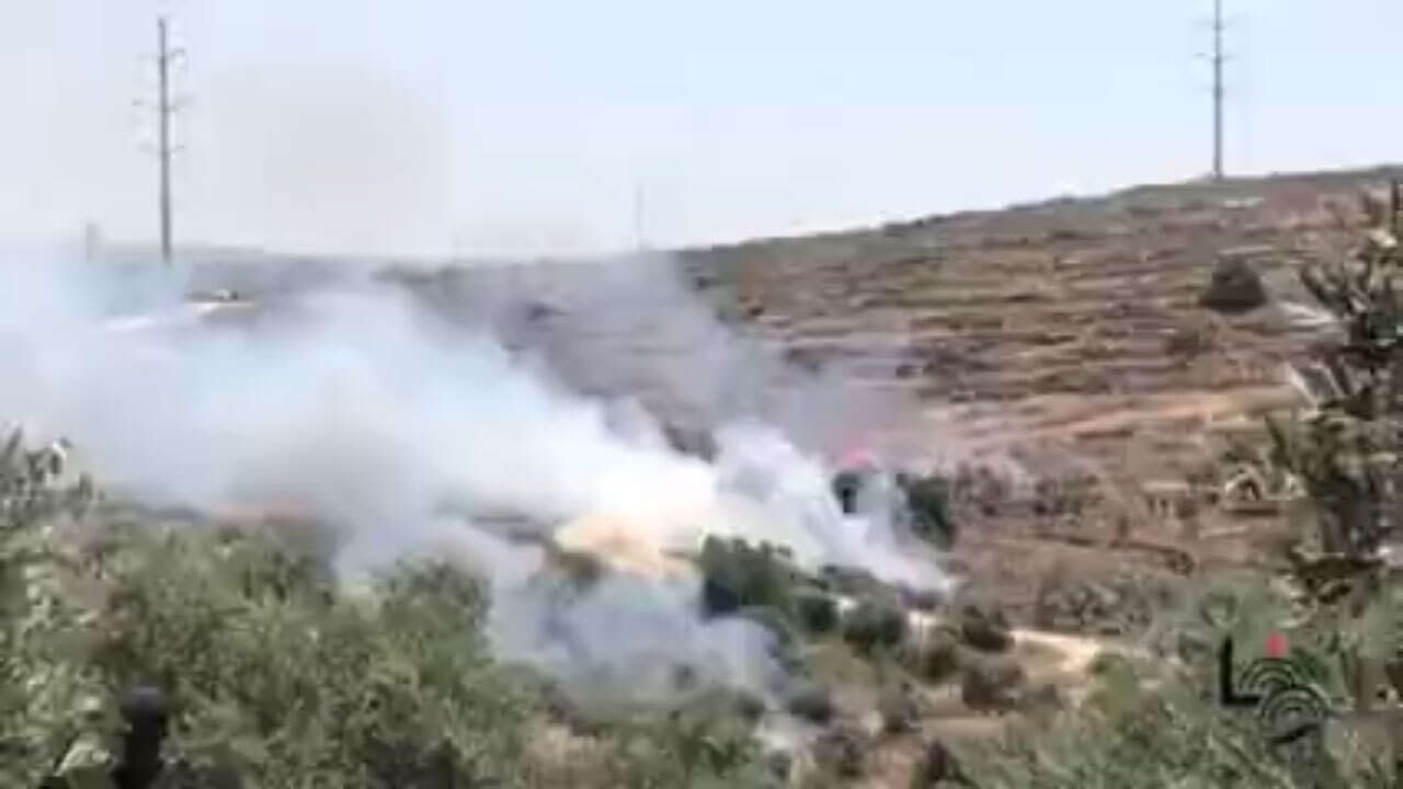 درگیری نظامیان صهیونیست با مردم فلسطین در نابلس + فیلم