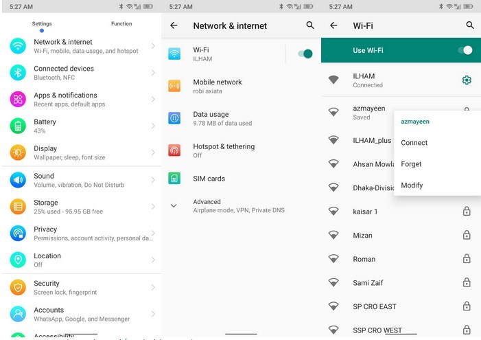 حذف یک شبکه Wi-Fi ذخیره&zwnj;شده در گوشی اندرویدی با روشی ساده
