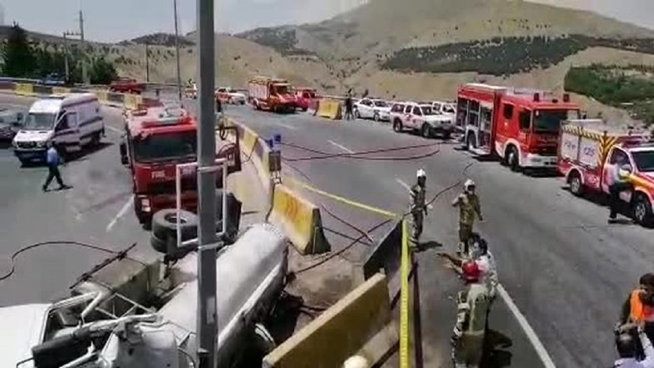 واژگونی تانکر حامل گاز آمونیاک در محور یاسوج -اصفهان