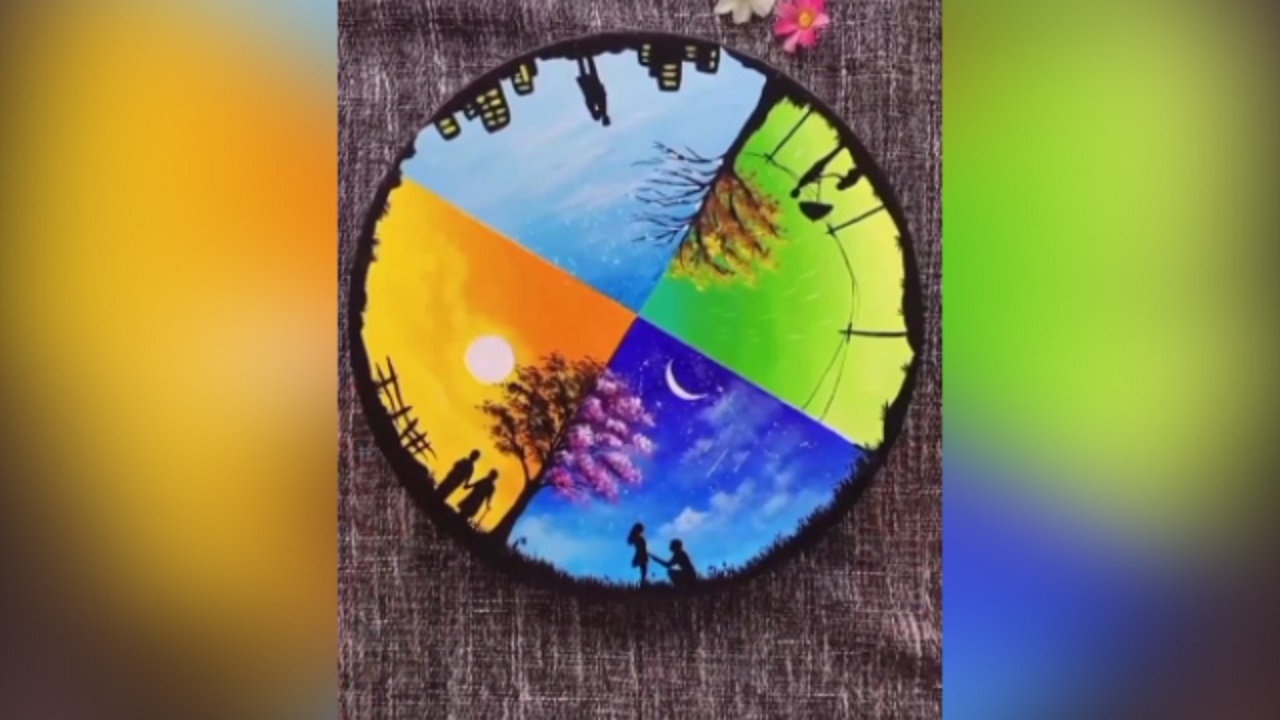 آموزش نقاشی جذاب از چهار فصل + فیلم