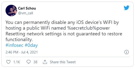 کشف ایراد خطرناک در اتصال به شبکه&zwnj; وای فای iOS