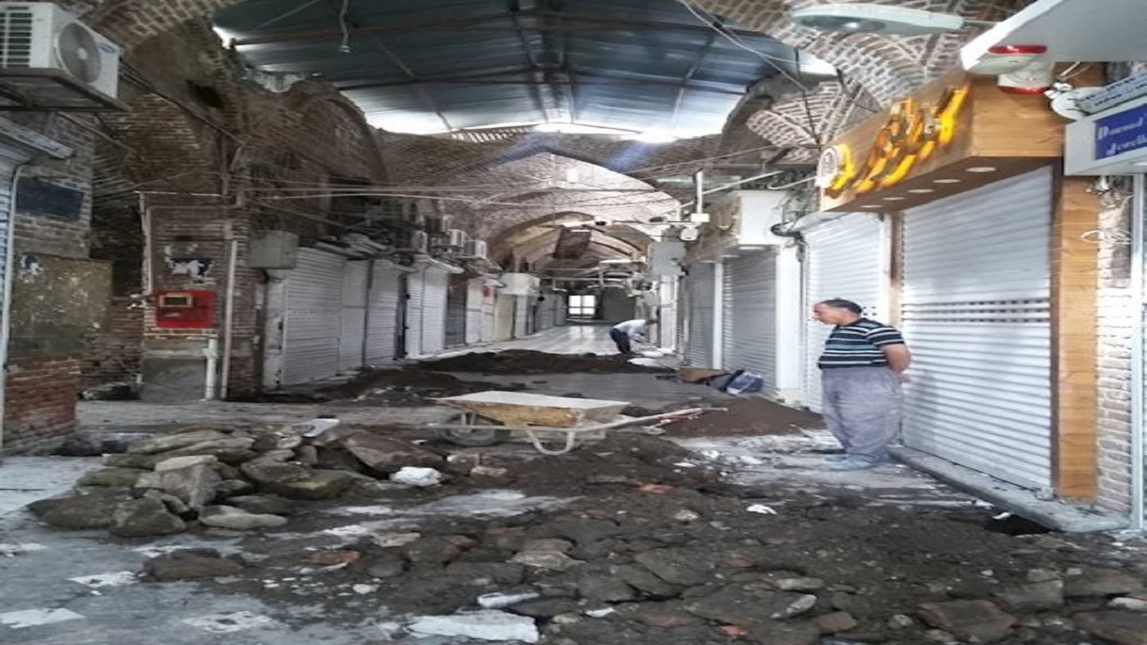 عملیات مرمت راسته طلافروشان بازار تاریخی اردبیل آغاز شد