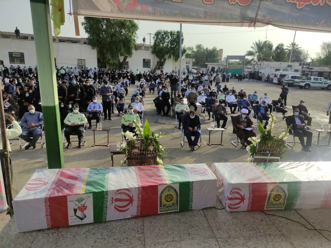 تشییع پیکر سه شهید نیروی انتظامی در کهنوج