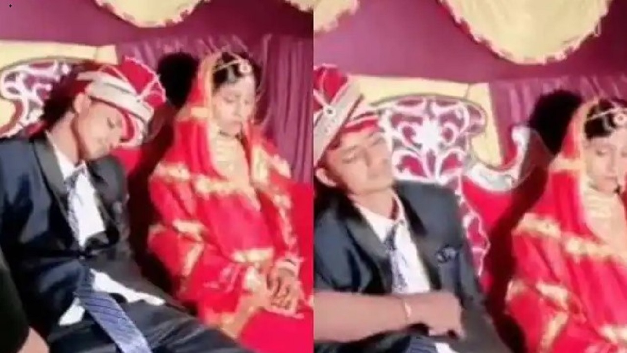 به خواب رفتن داماد در جشن عروسی!