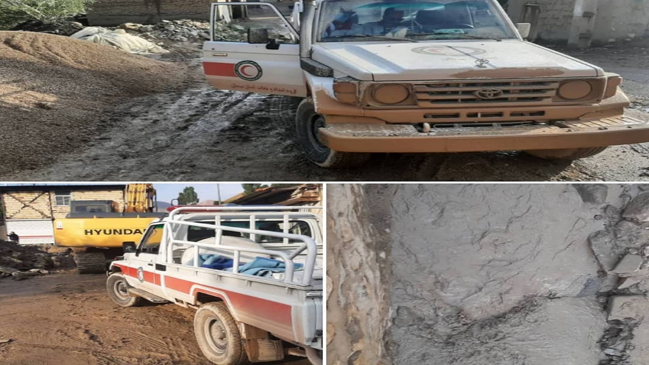 سیل و آبگرفتگی در ورودی روستای تاش شاهرود