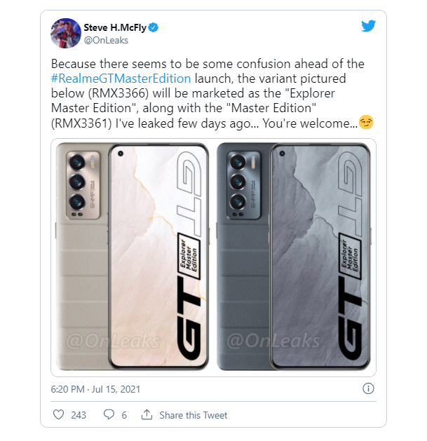 گوشی هوشمند Realme GT Master Edition گوشی هوشمند Realme GT Master Edition