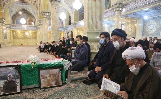 پیکر حجت الاسلام اقبالیان در قم خاکسپاری شد+تصاویر