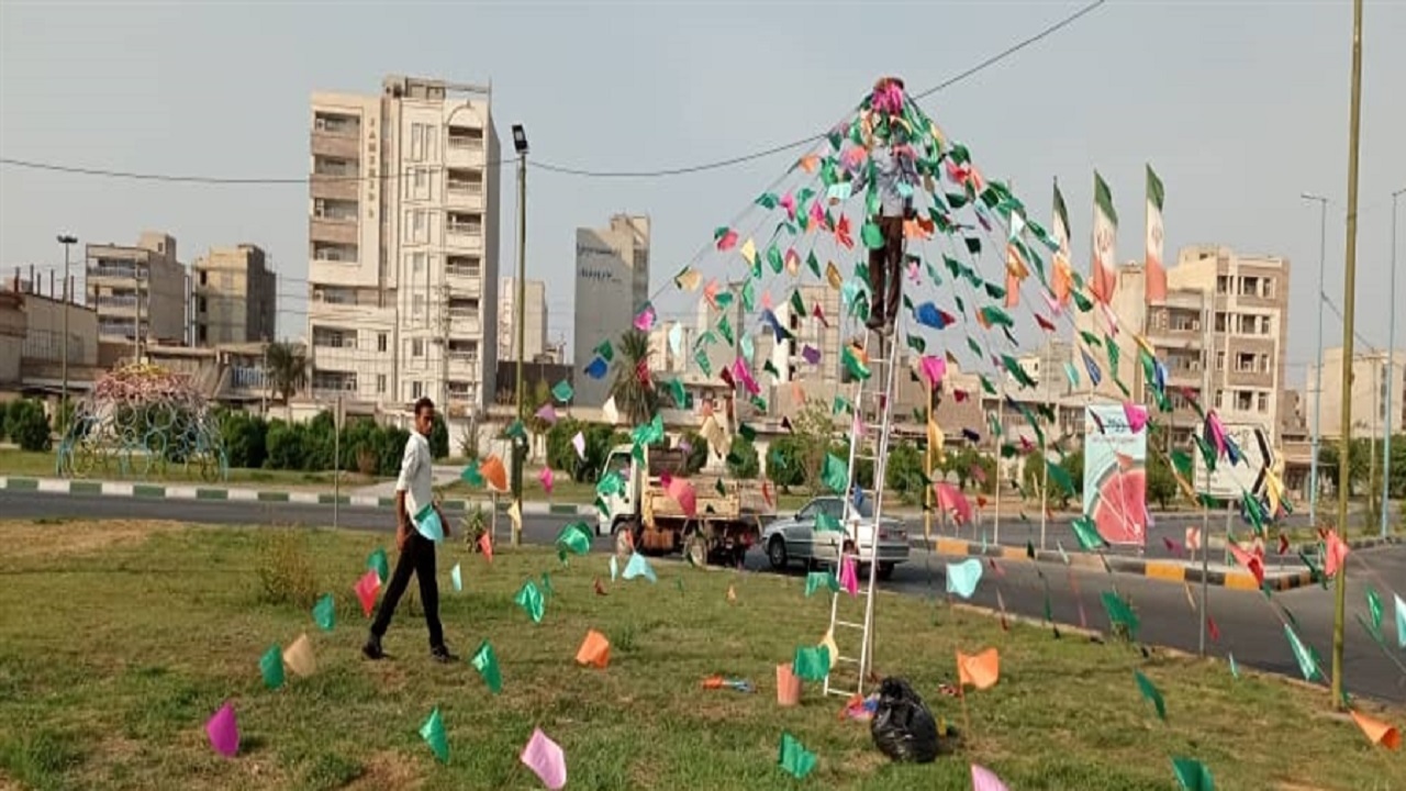 فضاسازی شهر اهواز به مناسبت آغاز دهه ولایت