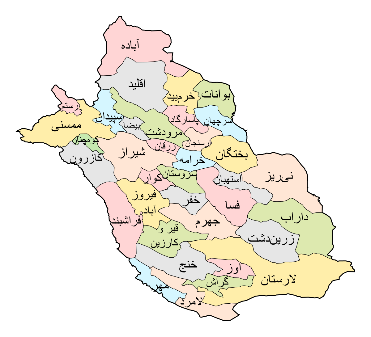 تشکیل دو بخش جدید سیاخ و توجردی در فارس