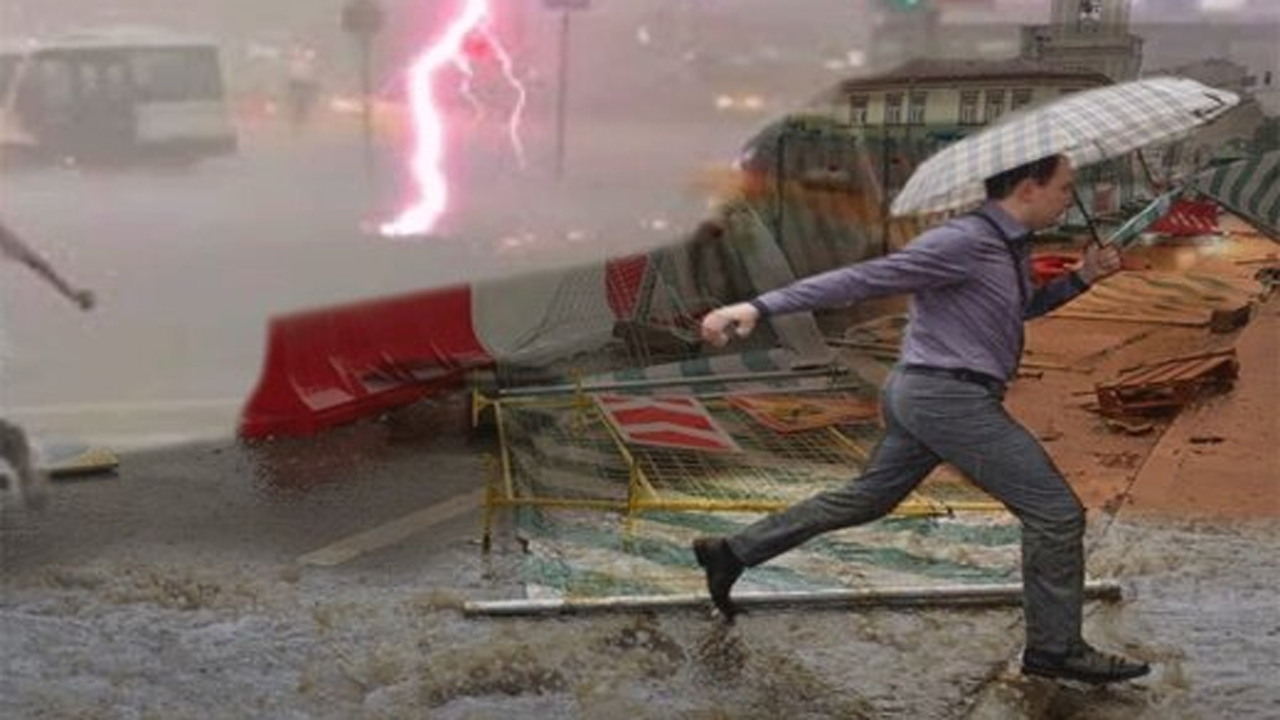 فیلمی هولناک از هم‌ زمانی انفجار و طوفان در مسکو