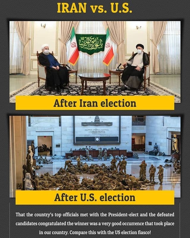 مقایسه جالب سایت&zwnj;انگلیسی khamenei.ir درباره وضعیت ایران و امریکا پس از انتخابات&zwnj;