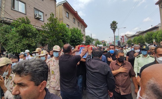 خاکسپاری پیکر سرگرد شهید امید چائی پز در گلزار شهدای املش + تصاویر