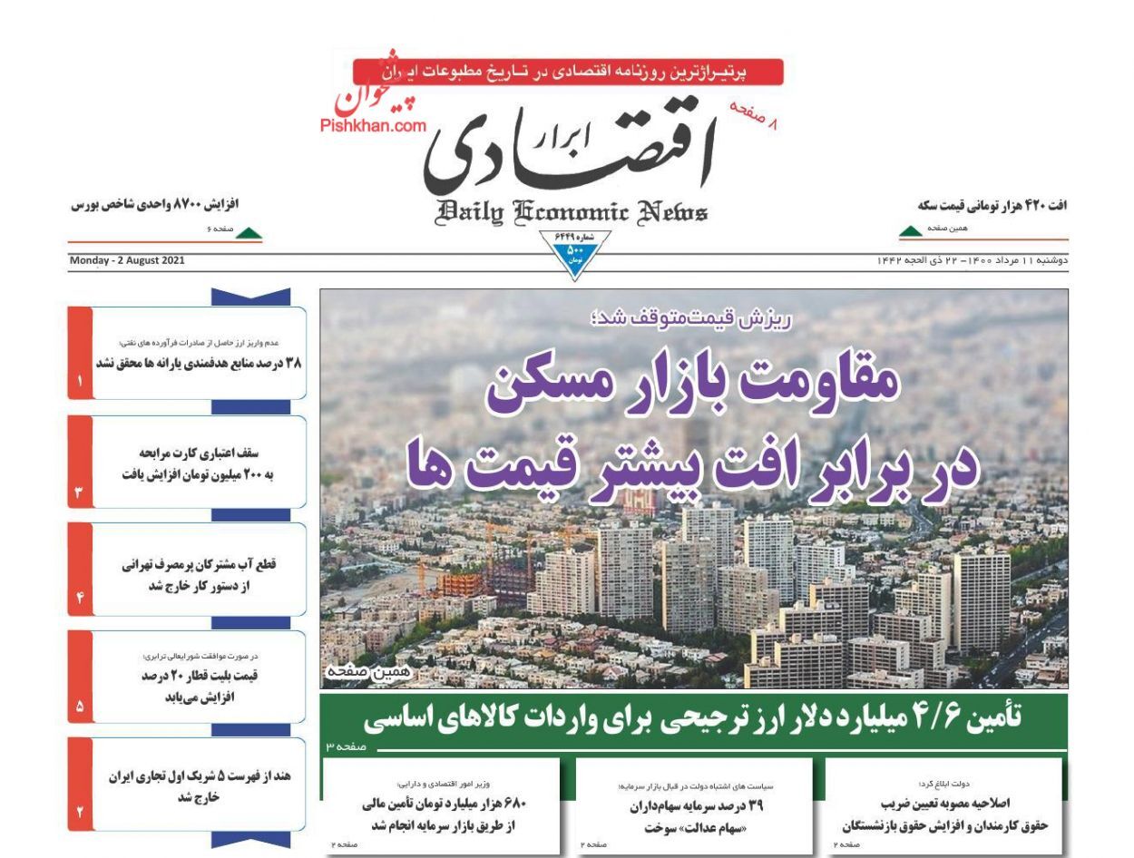 مقاومت بازار مسکن در برابر افت بیشتر قیمت&zwnj;ها/ پایان تصدی&zwnj;گری دولت در صنعت خودرو/ مرغ هم چند نرخی شد