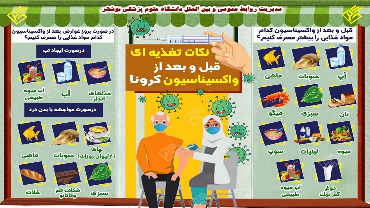 پیش و پس از تزریق واکسن کرونا چه بخوریم؟