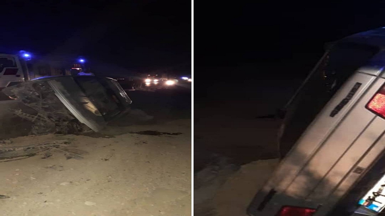 سقوط پژو در ورودی گرمسار با دو مصدوم