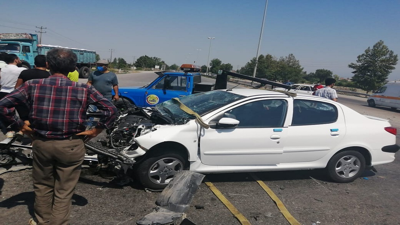 تصادف سه خودرو در جاده گرگان به کردکوی