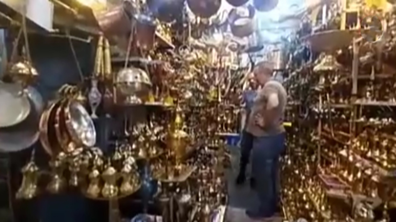 بازار مسگرها در شهر بغداد عراق + فیلم