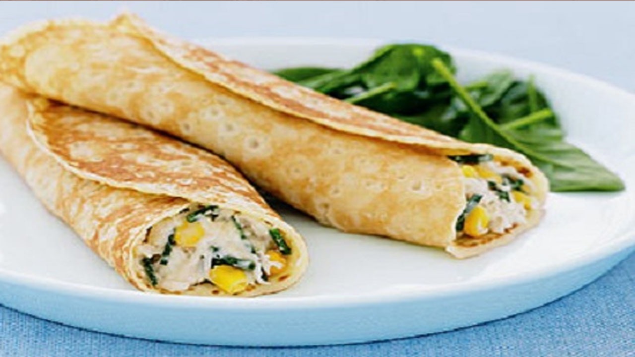 کرپ رول مرغ و اسفناج + طرز تهیه