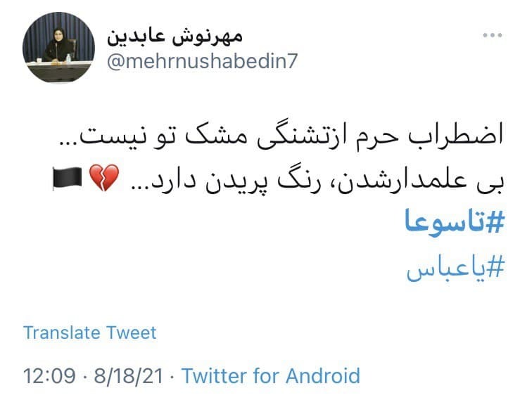دلنوشته های کاربران در روز تاسوعا