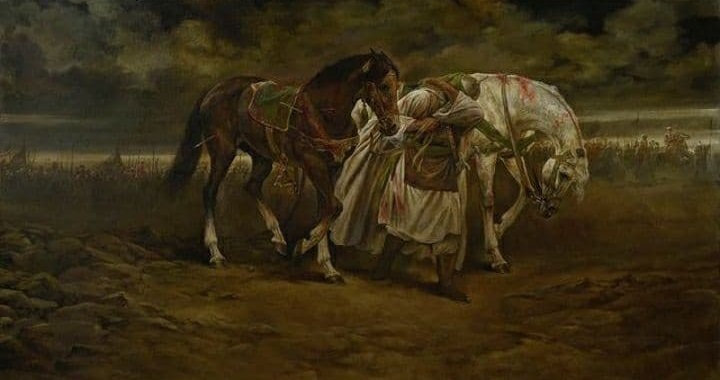 تصویری از احوالات امام حسین (ع) بعد از شهادت علمدار کربلا