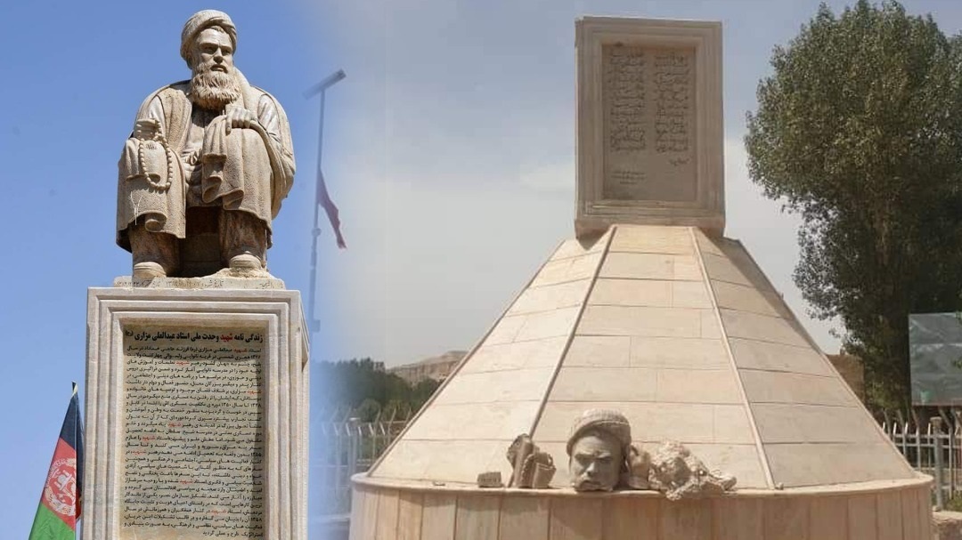 تندیس عبدالعلی مزاری توسط افراد ناشناس تخریب شد